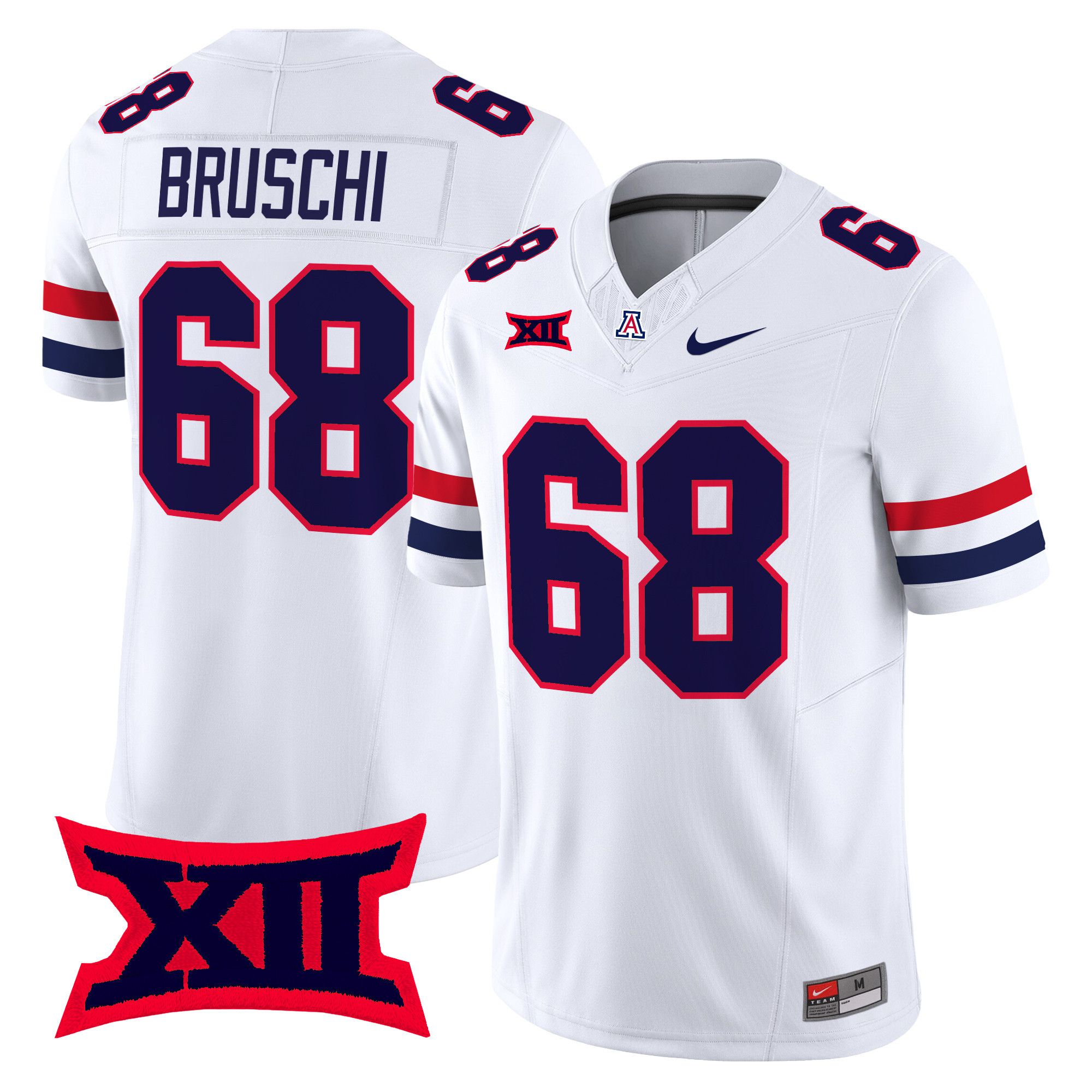 Men Arizona Wildcats #68 Bruschi White Nike 2024 Vapor Limited NCAA Jersey